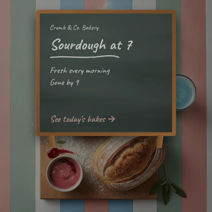 A post designed for Crumb & Co. Bakery