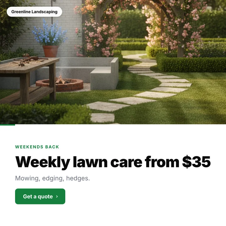 A post designed for Greenline Landscaping