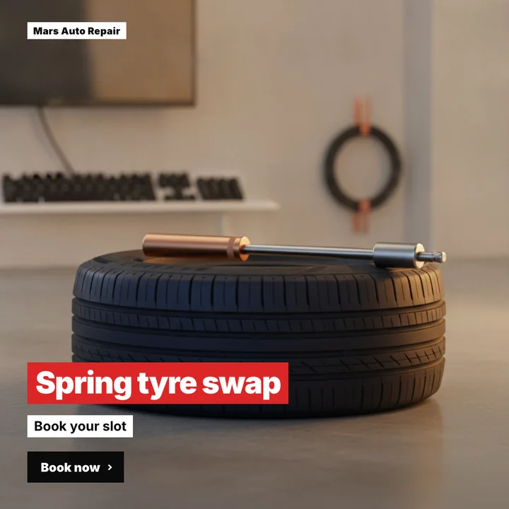 Spring tyre swap: a post designed for Mars Auto Repair