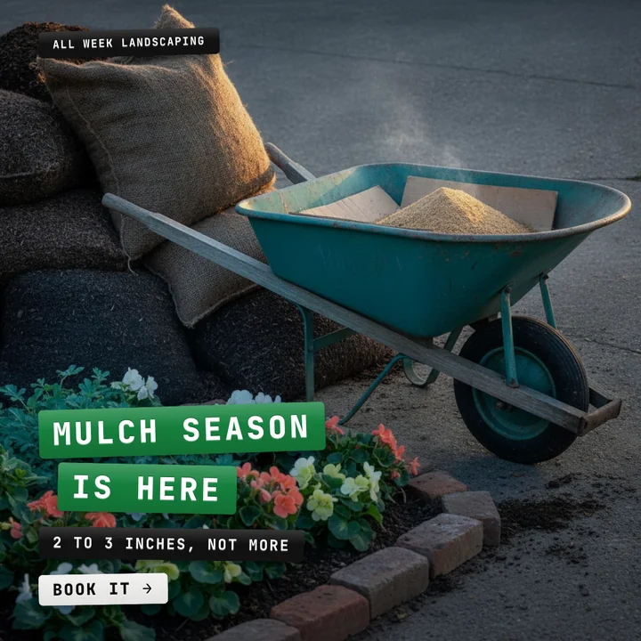 Mulch season is here: a post designed for All Week Landscaping