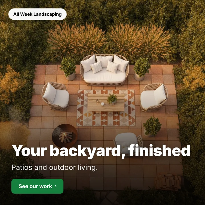 Your backyard, finished: a post designed for All Week Landscaping