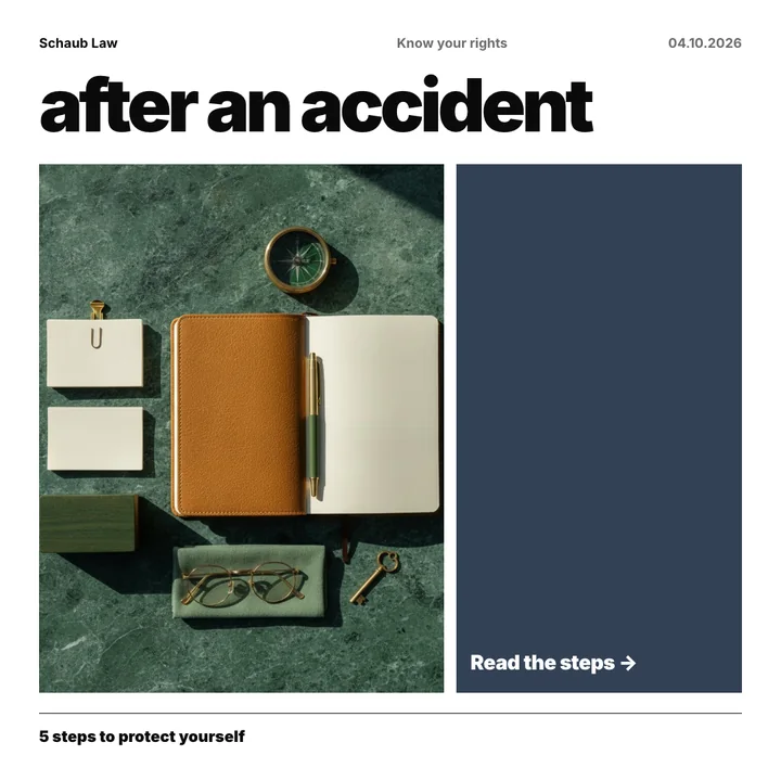 After an accident: a post designed for Schaub Law