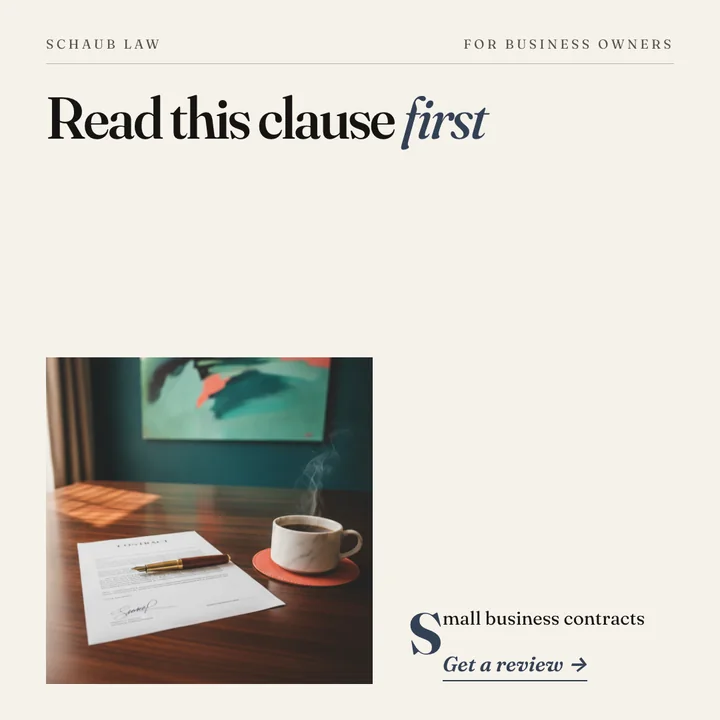 Read this clause first: a post designed for Schaub Law