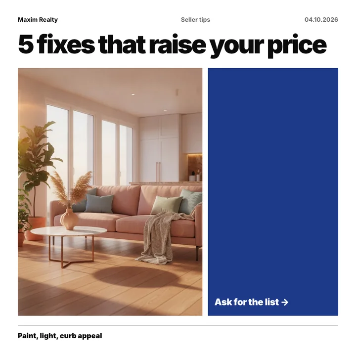 5 fixes that raise your price: a post designed for Maxim Realty